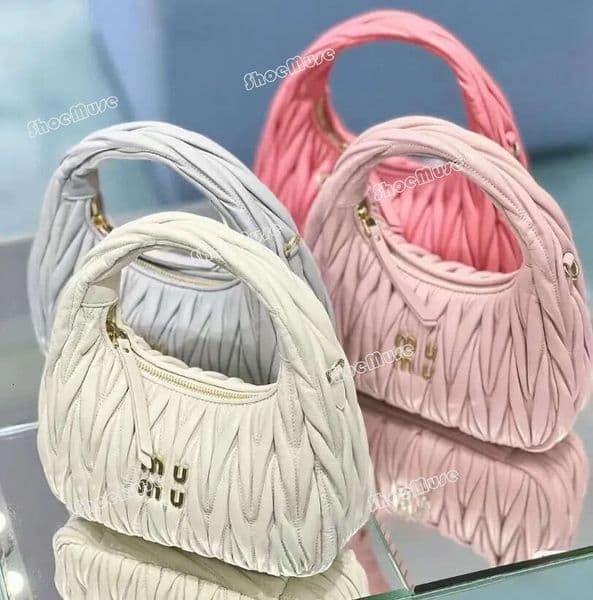 Niche Design Pleated Leather Handbag Women's Unique Ruched Shoulder Bag Stylish Underarm Purse Elegant Lady Half Moon Bag