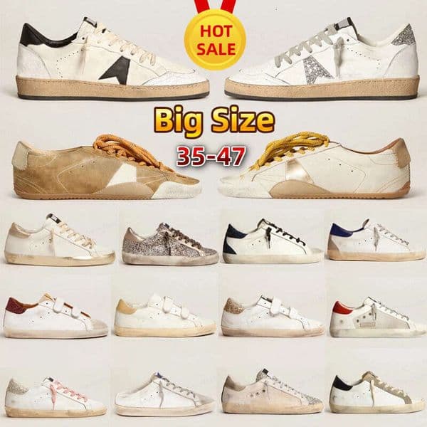 Top Casual Shoes Customers Super Italy Brand Golden Pure Mid Sky Star Luxury Dirtys Sequin White Do-old Dirty Designer Sneakers Big Size 35-47