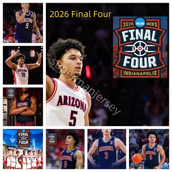 2026 Final Four Patch Arizona Wildcats College basketball jersey Bradley 0 Aristode Brayden Burries 5 Francois Kharchenkov 8 Peat 10 Cook Krivas GueyeEmpty heading