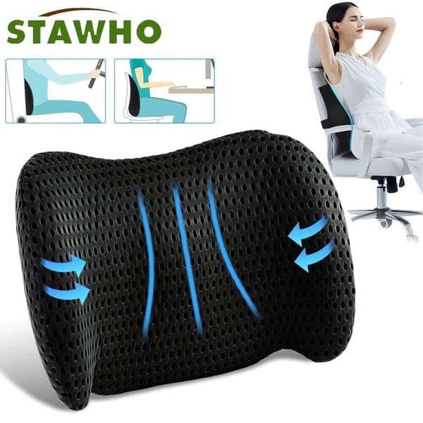 Support for Office Chair,Car Lumbar Pillow Lower Pain Relief,Memory Foam Back Cushion with 4D Mesh Cover