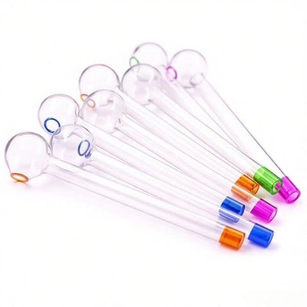 Thick heady Colorful 10cm Glass Oil Burner Pipe Mini cheap glass tube smoking pipes glass oil nails Water Hand Pipes Smoking Accessories