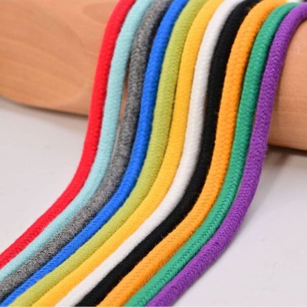 Direct manufacturer of 5mm all-cotton round core-spun colored cord, polyester DIY custom-made simple hot-sale products