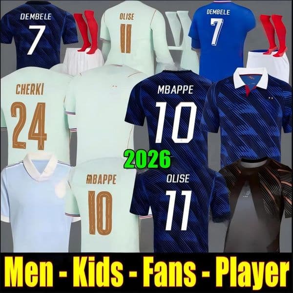 france jersey world cup 2026 French Soccer Jerseys MBAPPE GIROUD DEMBELE EKITIKE Olise GRIEZMANN Kids Women retro Football tops Shirt maillot de foot ZIDANE