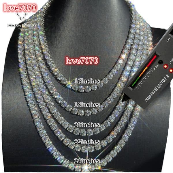 2026 925 Sterling Silver 2mm-65mm VVS Moissanite Chains Fashionable Hip Hop Jewelry Necklaces for Weddings and Gifts