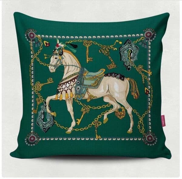Luxury Pillow Case Throw Pillow Covers Couch Equestrian Sport Decorative Square Bed Sofa Pillows Case Hunt Horse