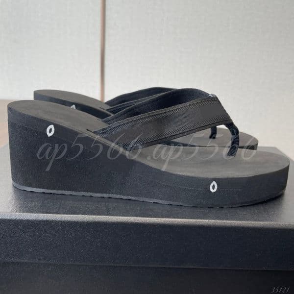 Wedge Heel Flip Flops, Platform Thong Sandals with Woven Strap for Beach & Casual Summer Wear