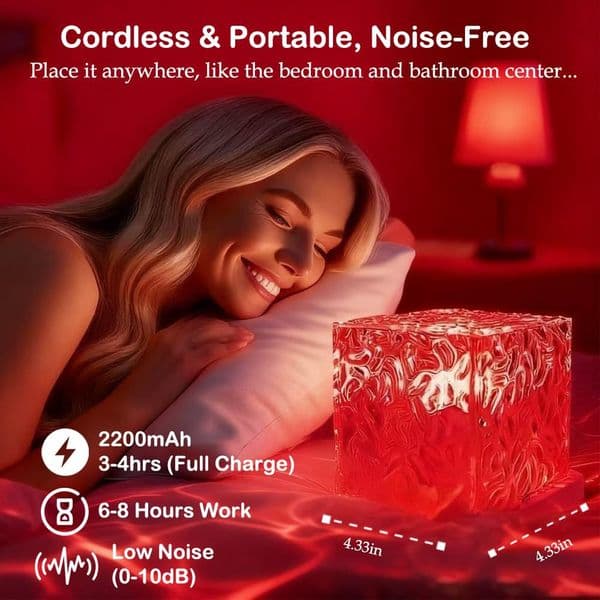 Water Ripple Ambient Light Romantic Star Projector Lamp Bedside Night Light for Bedroom Decor