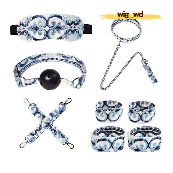 Adult Products SM Props Chinese Style Seven Piece Bed Tie Binding and Restraint Set Made in China