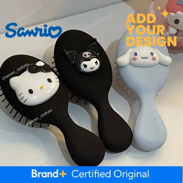 Sanrio Kuromi Cinnamoroll Air Cushion Comb Kawaii Hello Kitty Y2k Things Black Portable Combs Girls