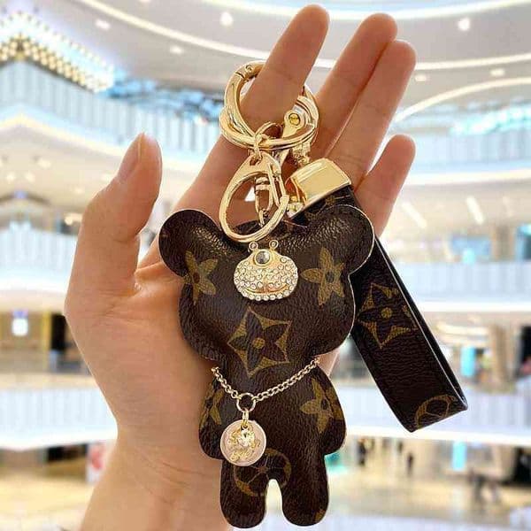 Designer Bear Sneaker Keychain Leather Silicone High Grade Creative Car Key Pendant Fashion Couple Lovers Key Ring For Men Women Gift