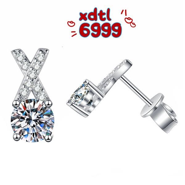 S925 Elegant Sterling Silver Luxurious Moissanite Gemstone Earrings Fine Jewelry
