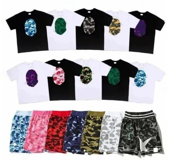 Fashion Mens Shorts Designer Summer Beach Pants Shark Printing Camouflage Pattern Print Loose Streetwear Unisex T Shirts