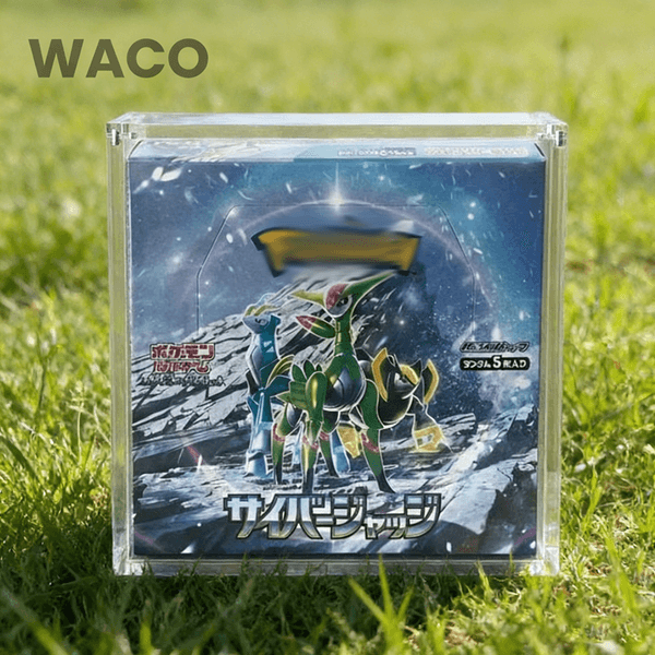 WACO Japanese Booster Box Acrylic Case - Protective PTCG Display Storage with Magnetic Lid 99% UV Rejection Volume Discount Free Ship Whole sale ETB Box