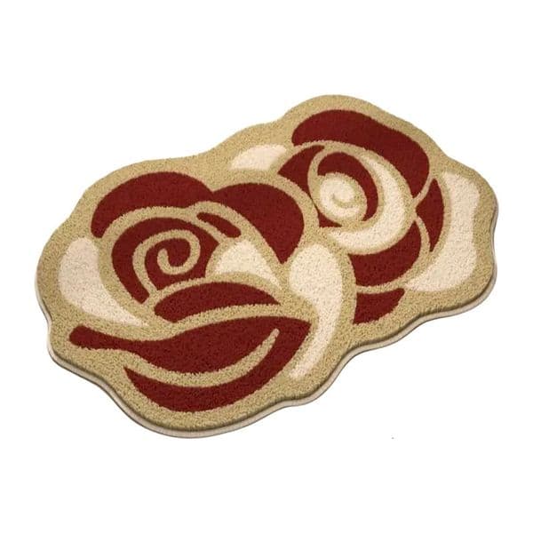 VIKAMA American Vintage Rose Rug Irregular Shape Soft Absorbent Non Slip Entryway Bathroom Mat Home Decor