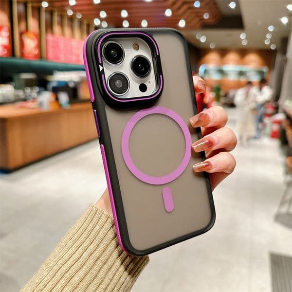 Fast shippment DHL iPhone 16 Pro Max Matte Lens Holder Case with Dual Color Border Protection