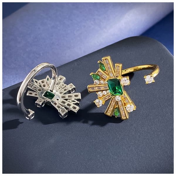 Designer Necklace Necklace for Women Geometric Fan Emerald Zircon Diamond Jewelry Set Earrings Necklace Ring Luxury Jewlery Designer Elegant Timeless Premium
