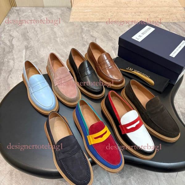 JM Men British Style Genuine Leather Loafers Trendy Versatile Casual Derby Shoes Custom Size 39-46