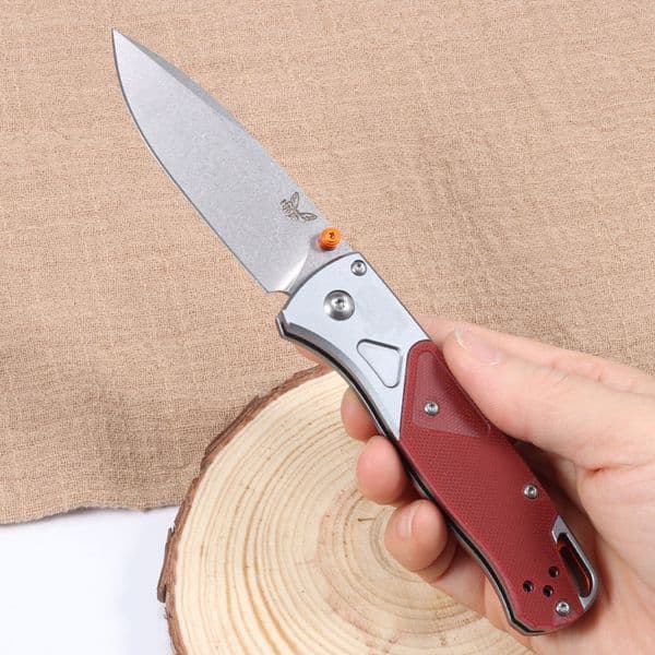 New BM 535-9 Outdoor Pocket Folding Knife S90V Blade Red G10 Handle EDC Hiking Camping Hunting Cutting Survival Tool Gifts for Men
