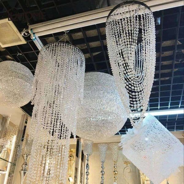 30m Wedding Diy Disc-shaped Acrylic Crystal Beads Curtain Iridescent Garland Strand Shimmer Curtains Party Decoration