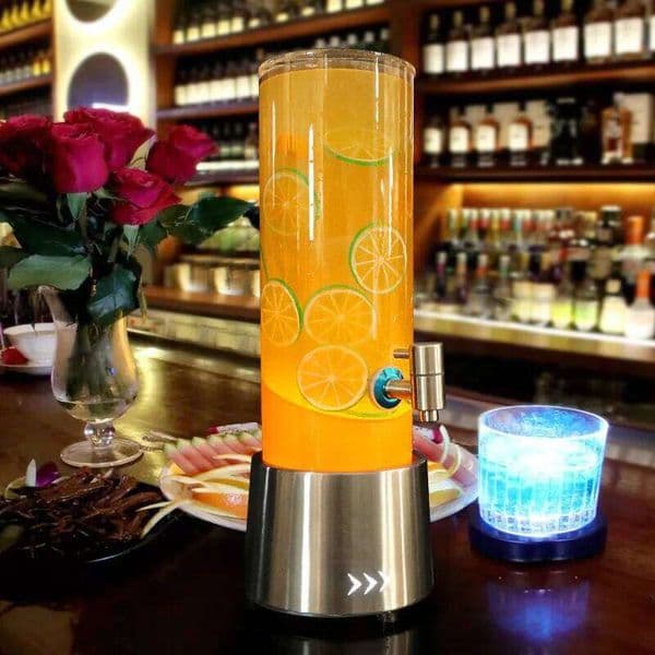 2L 3L Beer Tower Beverage Dispenser LED Juice Wine Ice Bucket Light Rechargeable Glowing Drink Cooler Container