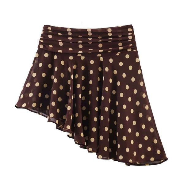 Designer 2026 Women's Clothing 2026 Summer New French Style Hot Girl Polka Dot Asymmetrical Luxury Skirt Free Shipping