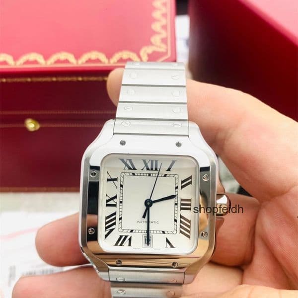 Top quality santo watch mens watch super clone watches 1847MC mechanical movement sapphire glass 316L steel 39.8mm 35.1mm with box 1WDC