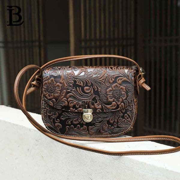 Guguo Free Shipping New Designer High Quality Genuine Leather Shoulder Top Layer Cowhide Embossed Lock Buckle Crossbody Bag Vintage bag_lab
