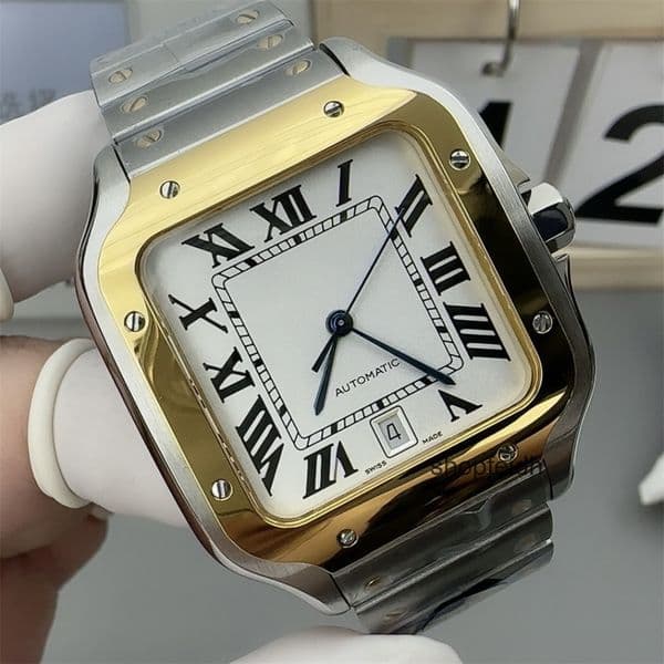 Top quality santo watch mens watch super clone watches 1847MC mechanical movement sapphire glass 316L steel 39.8mm 35.1mm with box EES2