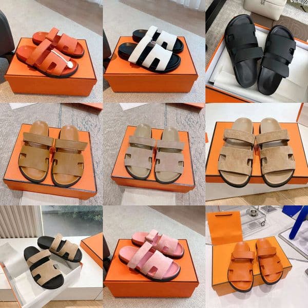 Top quality Designer slippers sandals flat slides women Men sliders black white khaki womens ladies shoes outdoor indoor sandal size 34-42 with box Factory shoes