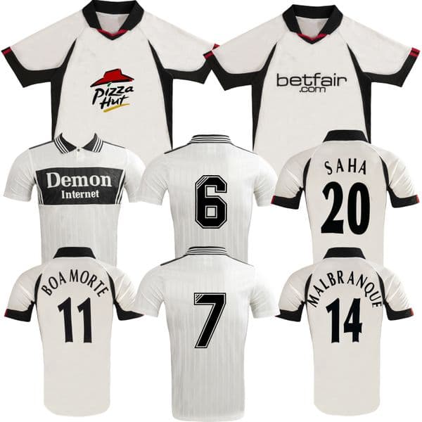 2001 2002 2003 Fulham Retro Soccer Jerseys 01 02 03 Inamoto Marlet Vintage 1998 1999 Home vintage classic Football Shirt