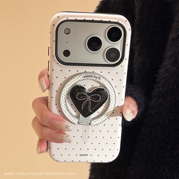 Designer phone case All-Round Protection Luxury Material Scratch Resistant Pearl Bowknot pattern Compatible With Apple Phone Case Iphone Pro Max Magnetic Stand