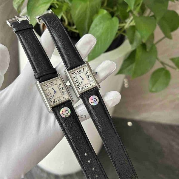 Top quality tanks watch mens watch women super clone watches designer watch swiss quartz movement leather strap sapphire glass 22mm 25.5mm with box DIJ8