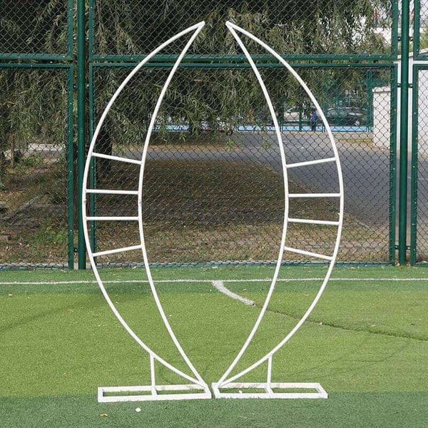 2 piece/set Iron Arch Crescent Moon Floral Stand Wedding Backdrop White