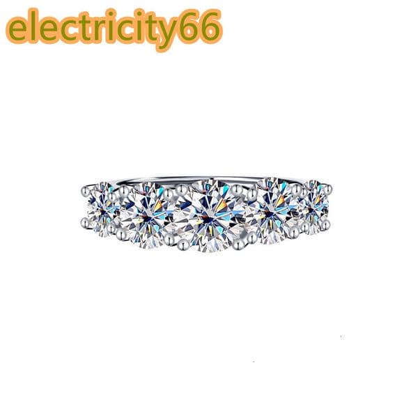 5 Stones 36CT Moissanite Ring S925 Sterling Silver High Quality Exquisite Jewelry Wholesale