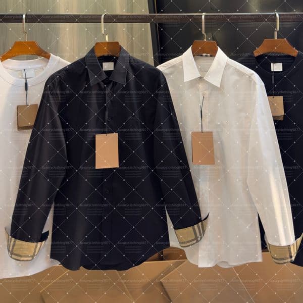 New Men's Casual Shirts Designer Men's Shirts Long sleeved lapel business shirt top luxury fashion button Men's Clothing Asian size S-XXXL 33