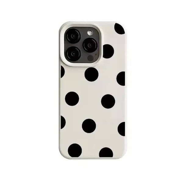 Minimalism Full Screen Somple Polka Dots Pattern Phone Case For iPhone 17AIR 16 15 14 13 12 11 Pro MAX Plus Y2K Silicone Cover