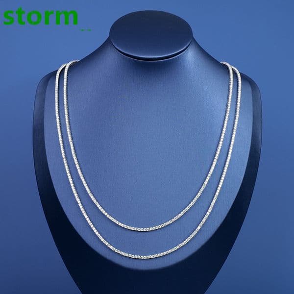 2025 New Womens High End Tennis Necklace Sterling Silver 925 Moissanite Chain Necklace Elegant Fine Jewelry for Gift
