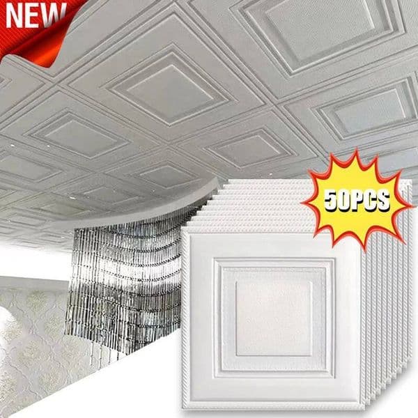Adhesive Wall Wallpaper Waterproof And Moisture-Proof Ceiling 3D Sheet Paper Safe Collision Prevention 35Cm*35Cm Sticker Home