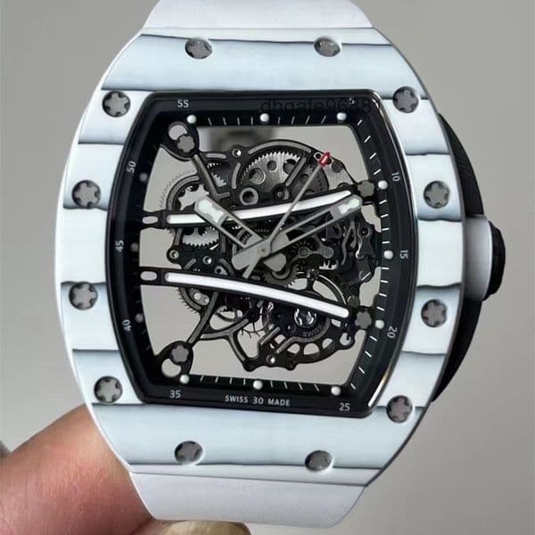 Top quality r m watch 35-03 67-02 052 mens watch super clone watches tourbillon mechanical movement NTPT carbon fiber sapphire glass 43mm with box EFJY
