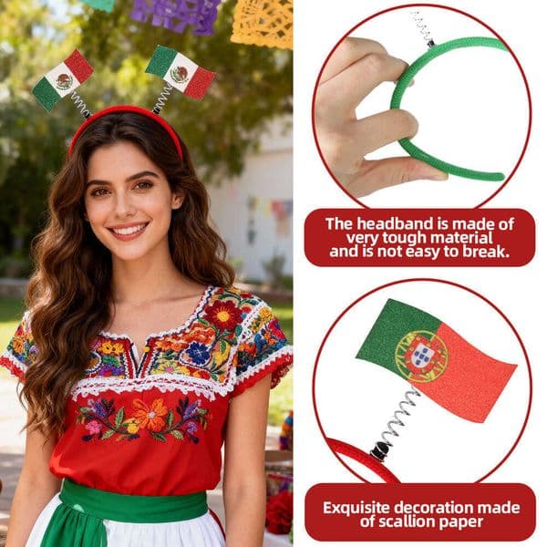 USA Canada Mexico World Cup Decorative Supplies Headband Fan Cheerleading Costume Hairband Head National Flag Banner Hair Buckle