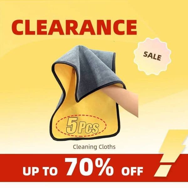 Clearance_5PCS Premium Microfiber Towels For Car Wash & Kitchen - Extra Soft, Quick-Dry Cloths_Continuous updates ddmythur