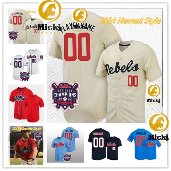 Ryan Rolison OleMissRebels Baseball Jersey Zack Cozart Thomas Dillard Tyler Keenan Gunnar Hoglund Grae Kessinger Jerseys Custom Stitched