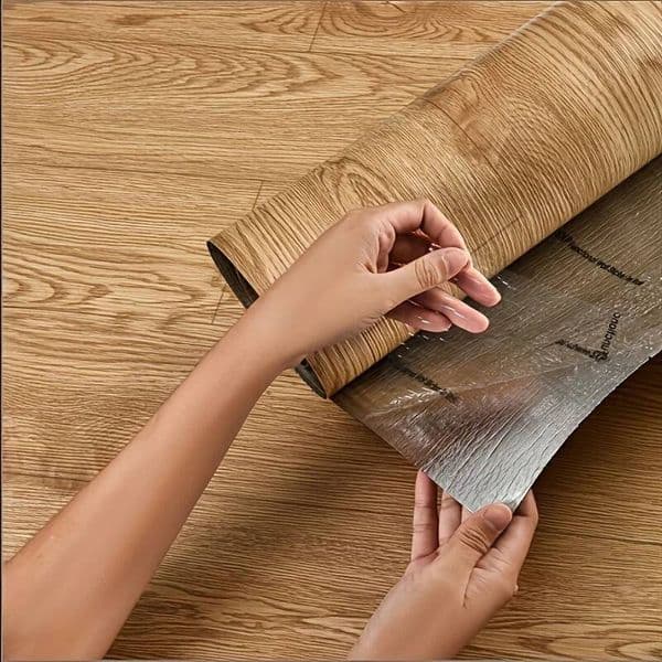 Wood Grain Decorative Stickers Wall And Floor Waterproof Moisture Proof Self Adhesive Wallpaper For Bedroom Living Room