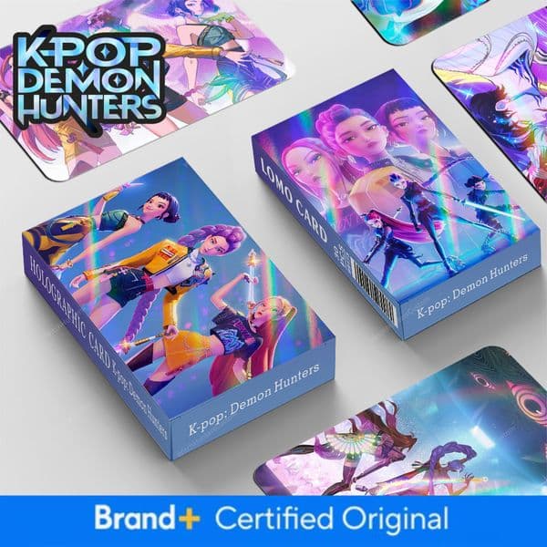 New 30 Sheets Laser K-Pop Demon Slayer Group Flash Cartoon Holographic Two-Dimensional Double-Sided LOMO Cards Bulk