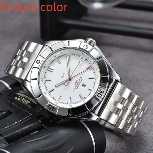WristWatches for Men 2026 New Mens Watches Four stitches Quartz Watch Bre Top Luxury Brand designer clock Steel And leather Belt men accessories fashion GMT