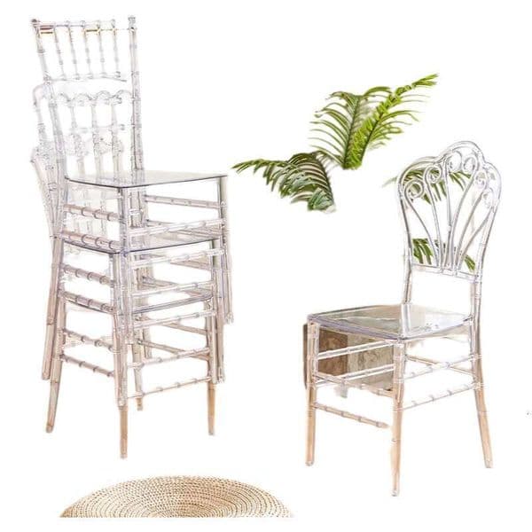 Light Modern Luxury Hotel Banquet Transparent Crystal Outdoor Garden Wedding Plastic Chair Acrylic Dining Chairs Hot