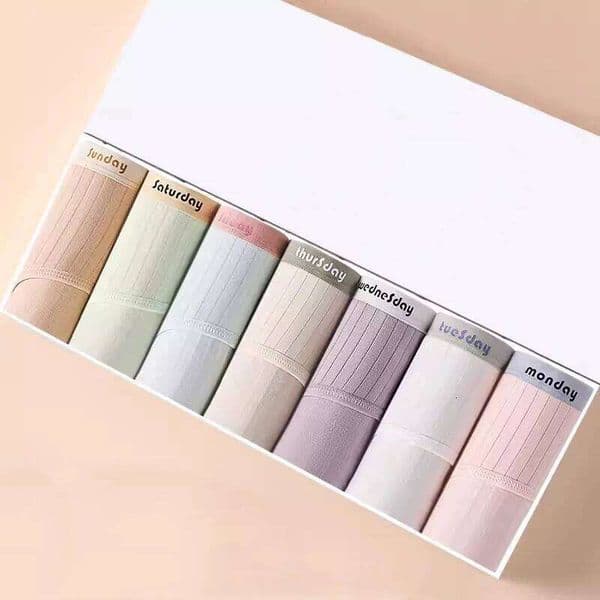 7Pcs Women's Panties Cotton Underwear Week Pants Girls Briefs Solid Panty Breathable Underpants Sexy Low Waist Female Lingerie