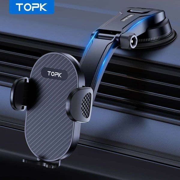 TOPK Car Mount Adjustable Universal Phone Holder Hook Clip for Dashboard Air Vent Compatible with All Phones