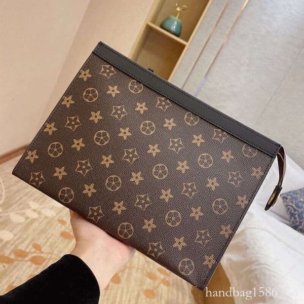 Designer Men Bag Travel Toiletry Pouch 26 Cm Protection Makeup Clutch Women Genuine Leather Waterpr Shoulder Bag Wallets Card Holder Chain Key Pou 76 73