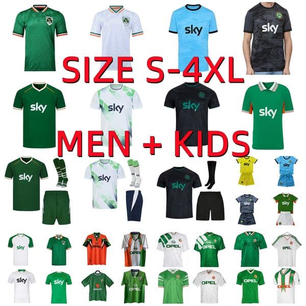 25 26 27 Ireland Soccer Jerseys 2025 2026 PARROTT FERGUSON NOONAN COLLINS McGRATH MCCABE Irish 1988 1990 1992 1994 1996 2002 retro vintage Football Shirt Men Kids Kit